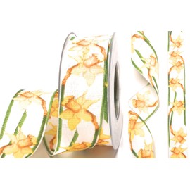 s.dekoda D1162 Decorative Ribbon 20 m x 40 mm Daffodil Bell Gift Ribbon