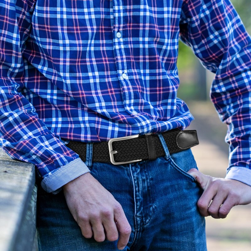 DOOPAI Elastic Stretch Belts for Men Women, Braided Belt Men