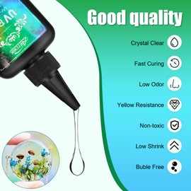 ArtCWK UV Resin - Crystal Clear, Low Viscosity, Fast Curing, Ultraviolet Epoxy Resin - 200g High Gloss UV Glue for Jewelry Making, DIY Crafts and Casting