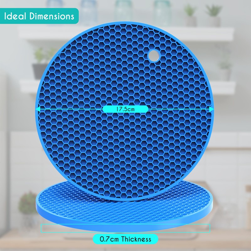 4 Pcs Thick Trivets for Hot Dishes, Non Slip Hot