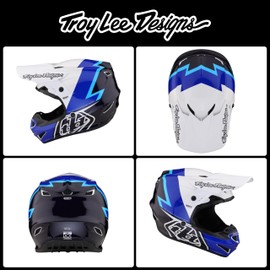 Troy Lee Designs GP Helmet for Motocross MX, Light Weight 16 Vents, Volt Blue, MD, SKU 103603003