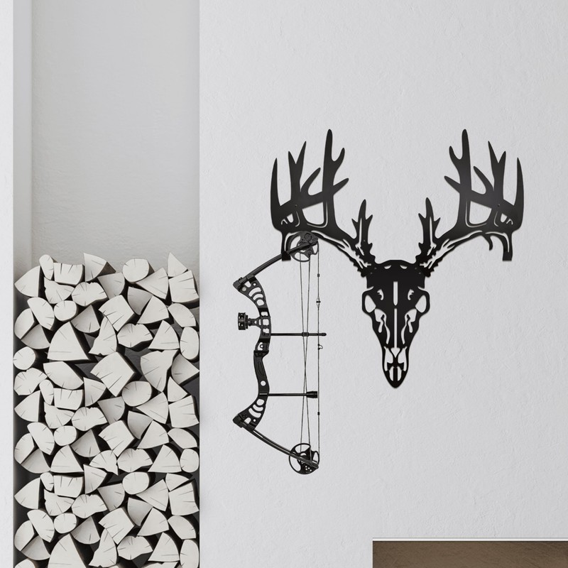Deer Skull Wall Mount & Bow Rack – Iron Archery