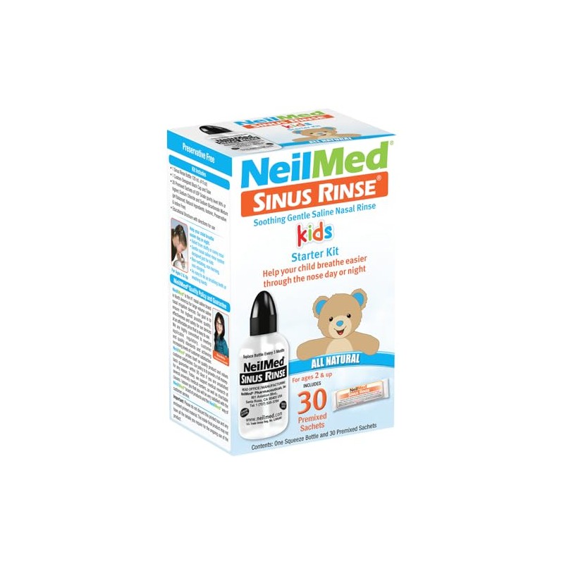 NeilMed - Sinus Rinse, pediátrico, Kit de botella para enjuague