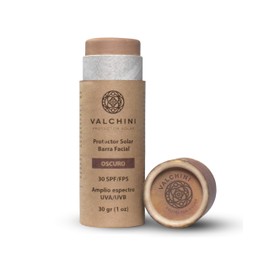 VALCHINI Barra Facial Premium - SPF 30 Protector Solar Natural (30g, Oscuro)