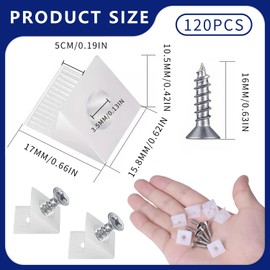 120 Pcs Drawer Repair Kit with Screws - Drawer Front Support Brackets for Cabinet Drawer Face Repair | Drawer Mounting Hardware for Fixing Loose Drawer Front Panels