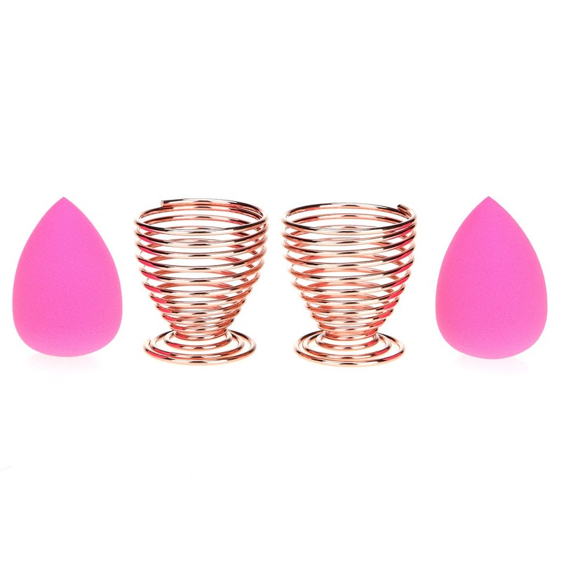 LanMa Beauty Sponge Blender Holder,(2 Pack Rose Gold) Makeup Sponge