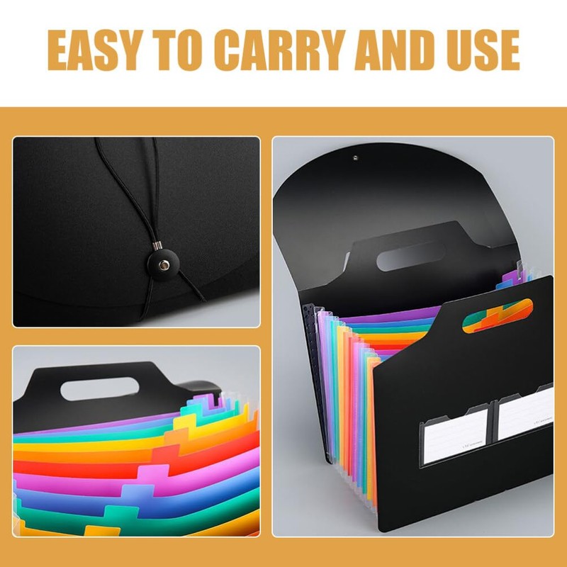 Operitacx Accordion File Organizer with Handle Expanding File Folder for