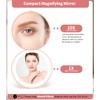 Wobsion Compact Travel Mirror - 1x/10x Magnification, Handheld 2-Sided, Perfect