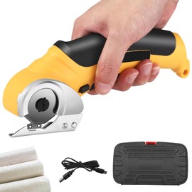 Cordless Rotary Cutter for Fabric,Electric Cardboard Box Cutter with Safety Lock,Power Rotary Cutter for Leather Carpet Plastic Cutting,Sewing,Crafting