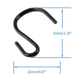 Bonsicoky 50PCS S Shaped Hooks, 1.25" x 1" Metal Hangers Storage Hooks for Hanging Pot, Jewelry, Decorations, Plants, Black