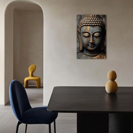 TIEHAOMAI Gold Buddha Canvas Wall Art Vintage Zen Buddha Pictures Buddha Canvas Paintings for Meditation Room Decor（Buddha-3,16x24inch (40x60cm)
