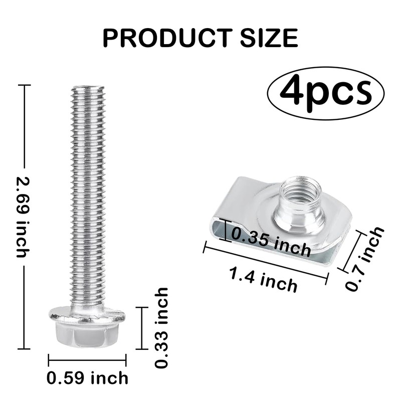 Fuel Tank Strap Bolts, 304 Stainless Steel Tank Strap Hardware