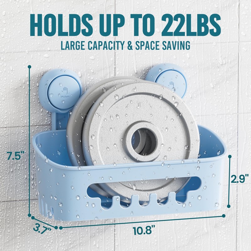 TAILI Shower Shelf Suction Cup No Drilling Shower Organiser Shower