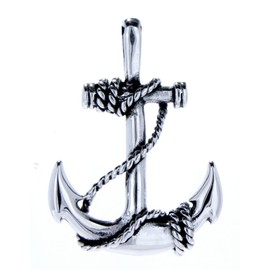 Kiss of Leather Anchor Pendant Stainless Steel No. 129, Stainless Steel