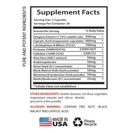 Sport Nutrition & Vitamins CANDIDA AWAY COMPLEX - 3B 180 caps - Immune Support Formula