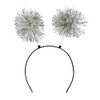 Glitter Headband with Pompoms | Silver