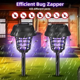 Jahy2Tech 4 Pack Solar Bug Zapper Outdoor Mosquito Killer Waterproof for Patio Yard Garden