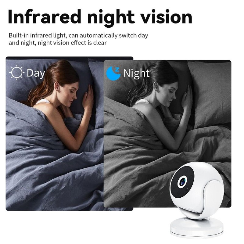2K Indoor Security Camera, 2.4GHz Wi Fi Camera, 360° Baby