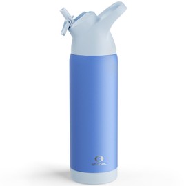 Insulated Water Bottle with Straw - Encool Stainless Steel Water Bottle, Reusable Leakproof and BPA-Free for Sports, Travel, Cold for 24 Hours, 24 oz, Ocean