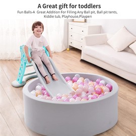 STARBOLO Star Ball Pit Balls - Pack of 100 200 500 1000 Macaron Balls BPA&Phthalate Free Non-Toxic Crush Proof Ocean Ball Soft Plastic Balls for 1-5 Years Kids Birthday Pool Tent Party.