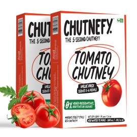 Chutnefy Tomato Chutney (Madras Style) | Pack of 2 * 2.6oz (Dry) | Serves 4 - 5 (~10.1fl oz) Each | Ready to Eat Instant Chutney - Just Add Water | No Cooking Required | Zero Artificial Ingredients