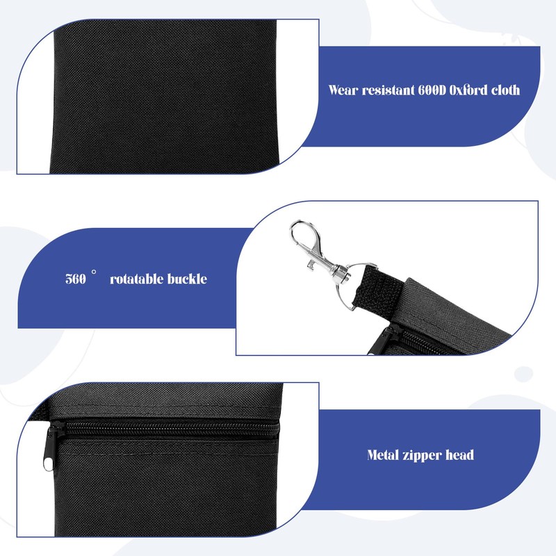 Eophmi Golf Tee Bag Pouch, Black Zipper Storage Bag with