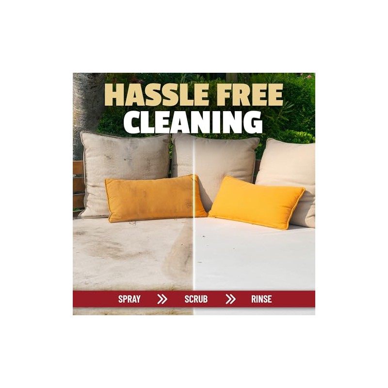 Patio Cushion Cleaner Outdoor Fabric Cleaner - Deep Cleans Dirt,
