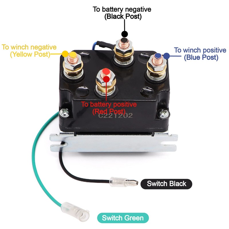 Torkettle 12V 250A Winch Solenoid Relay Contactor with Hand Corded