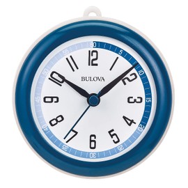 Bulova Clocks Model C4882 Shower Mate, Small, Blue and White