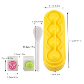 Small Ball Shape Rice Roll Bento Mold Food-Grade PP Material DIY Handicraft Rice Roll Bento Mould with Spoon Embossing Device