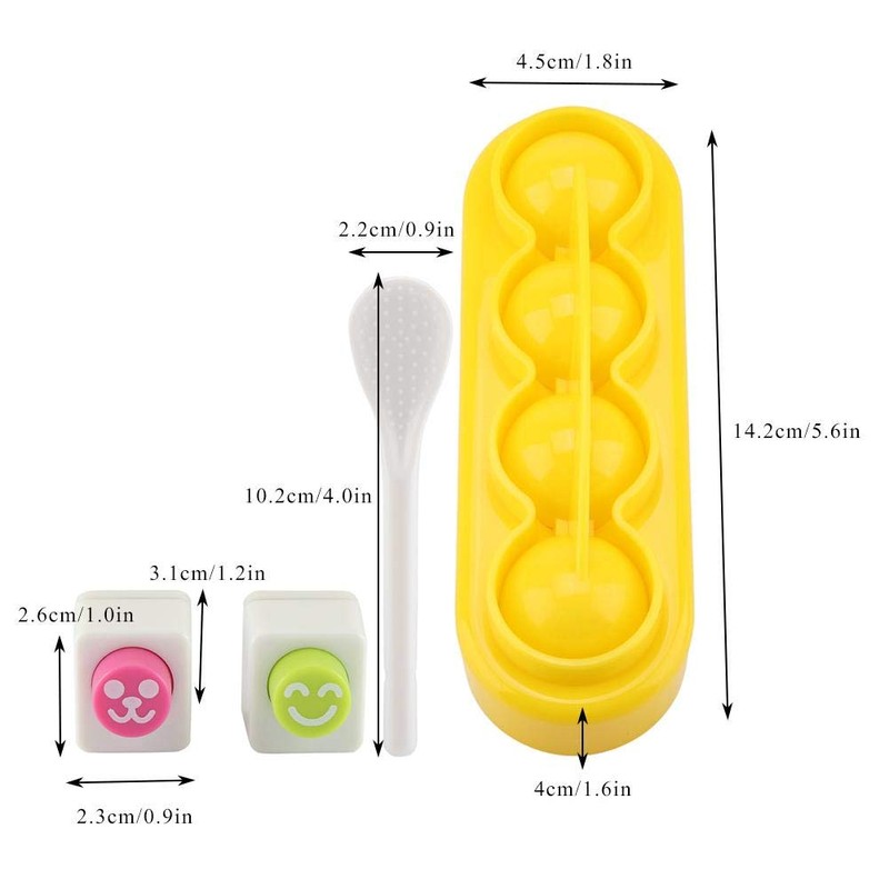 Small Ball Shape Rice Roll Bento Mold Food-Grade PP Material