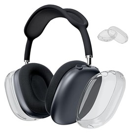MOLOPPO Funda transparente negra para AirPods Max 21 (202620242020) (USB-CLightning), funda protectora de TPU suave, accesorios de piel de colores... 