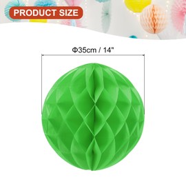 PATIKIL 14" Tissue Paper Pom Poms Flower Balls, 10 Pack Party Hanging Paper Flower Balls Decoration for Birthday Wedding Home Backdrop Decor, Grass Green