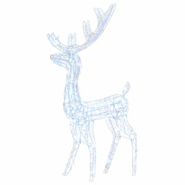 vidaXL Acrylic Reindeer Decoration with 140 LEDs- 4 ft Cold White Light- 8 Lighting Modes- Suitable for Indoor/Outdoor- Xmas Ornaments