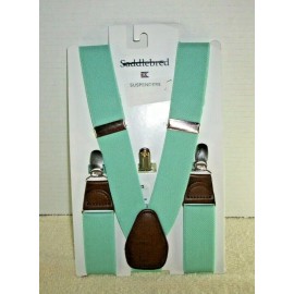 SADDLEBRED MENS SUSPENDERS 32MM Y Back Stretch Clip Adjustable Mint Green **NEW*