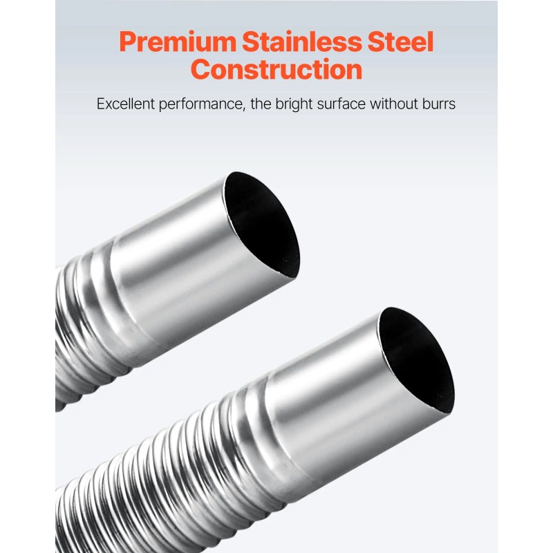 47.2 Inch Stainless Steel Diesel Heater Flexible Exhaust Hose with