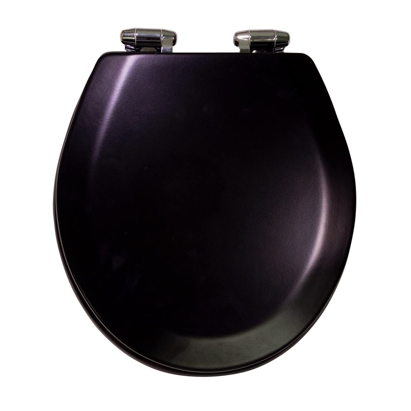 Design House 561241-BLK Dalton Soft Close Rustic Round Toilet Seat,