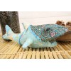 Great White Shark Hand Crafted Paper Mache In Colorful Sari