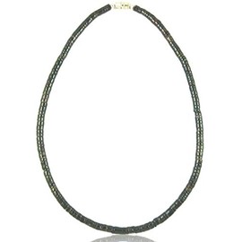 Native Treasure Mens and Womens Polished Blackpen Dark Brown Clam Heishi Ark Shells, Tropical Jewelry Summer Beach Surfer Necklace From the Philippines (22 inch)