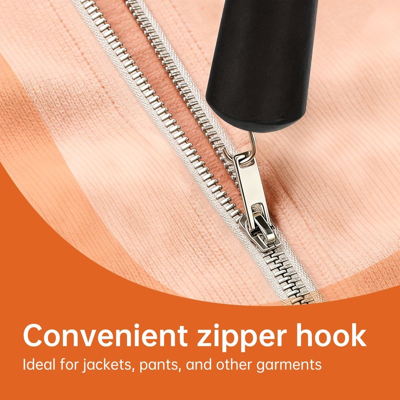 Button Hook with Zipper Pull, 2-in-1 Button Assist Tool for