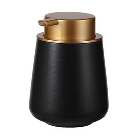 Foam Type Soap Dispenser, Ceramic, Stylish, Hand Soap Refill Container, Refill Bottle, Foam Soap, Cute, Cute, Ceramic, Large Capacity, Compact Soap Bottle (Black)