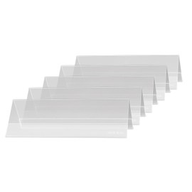 SIGEL TA132 Sign Holder, tent form, for 19 x 6 cm, double-sided presentation, rigid plastic, transparent, 5 pcs.
