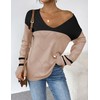 Zeagoo Womens Long Sleeve Tops Fall Casual V Neck Ribbed