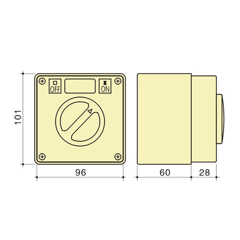 Outdoor Waterproof Switch Socket Isolation Dustproof Rotary OnOff Buttons Indicators