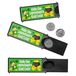 Fun Express 3 1/4" x 1 1/4" St. Patrick’s Day Leprechaun Magic Coin Tricks – 12 Pieces