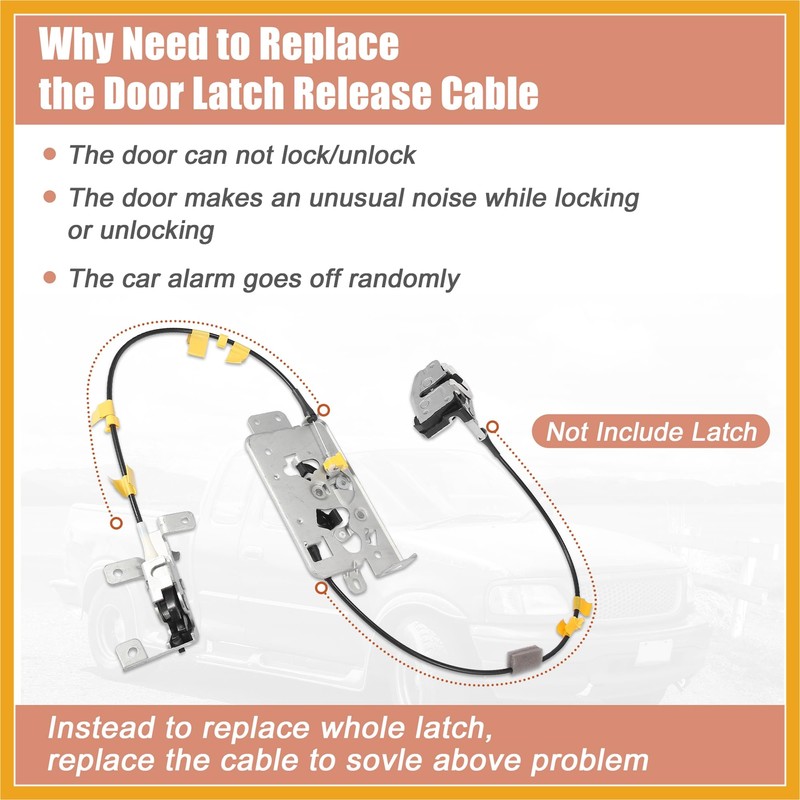 Partuto 2 Pcs Door Latch Release Cable for Ford F150