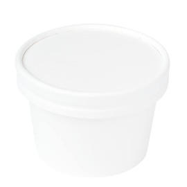 Restaurantware LIDS ONLY: Coppetta Lids For 4 Ounce Ice Cream Cups 50 No-Leak Lids For Treat Cups - Cups Sold Separately For Hot And Cold Foods White Paper Lids For Chili Cups