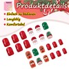 Pack of 24 Christmas False Nails Short - Red Santa