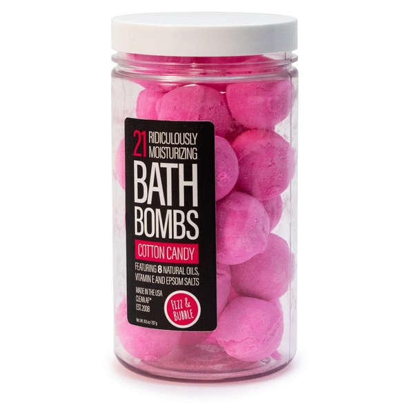 Fizz & Bubble Artisan Bath Fizzy - Juego de 21 bombas de baño pequeñas, algodón y caramelo