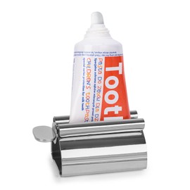 LOVEINUSA Toothpaste Tube Squeezer Dispenser, 1PCS Toothpaste Roller Squeezer Tool Metal Stainless Steel Tooth Paste Holder for Bathroom, Silver